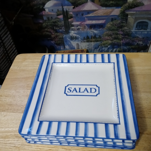 🏆🍱 5 AMERICAN ATELIER VINTAGE 🍱 SIZE 9"×9",SALAD/DESERT PLATES - Picture 8 of 9